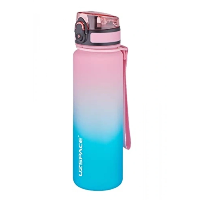 Çift Renk Softtouch Su Matarası, 500 ml, Pembe-Yeşil Tasarım