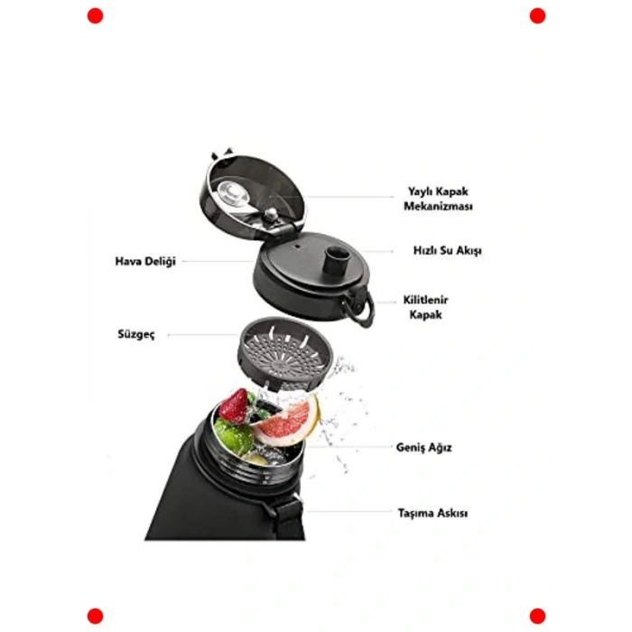 Çift Renk Softtouch Su Matarası, 500ml, Pembe-Yeşil