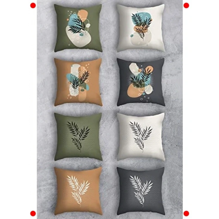 Çift Taraflı Baskılı Kırlent Kılıfı Seti (8li)