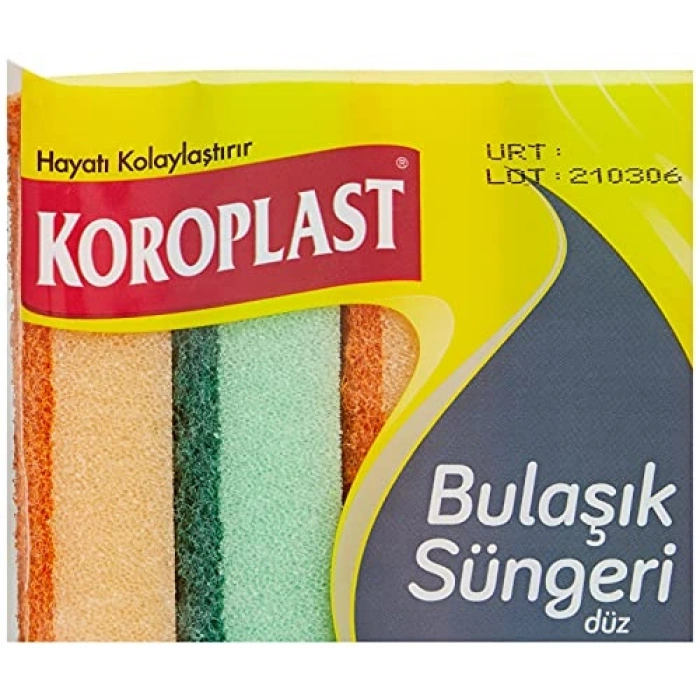 Çift Taraflı Düz Bulaşık Süngeri, 5li Set, Pratik Temizlik için