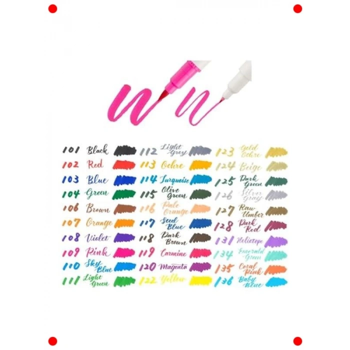 Çift Taraflı Fırça Uçlu Kalem, Siyah