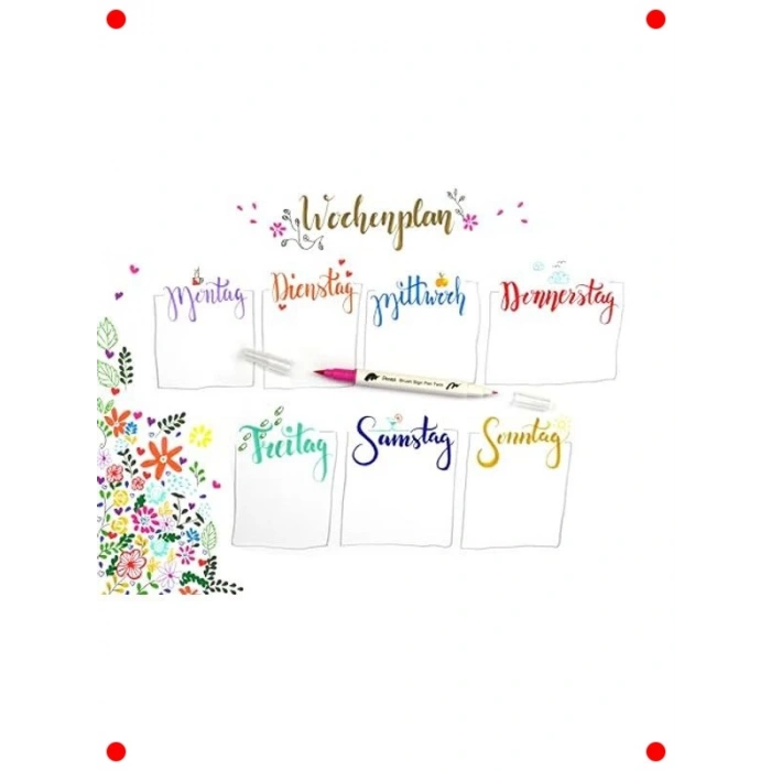 Çift Taraflı Fırça Uçlu Kalem, Siyah