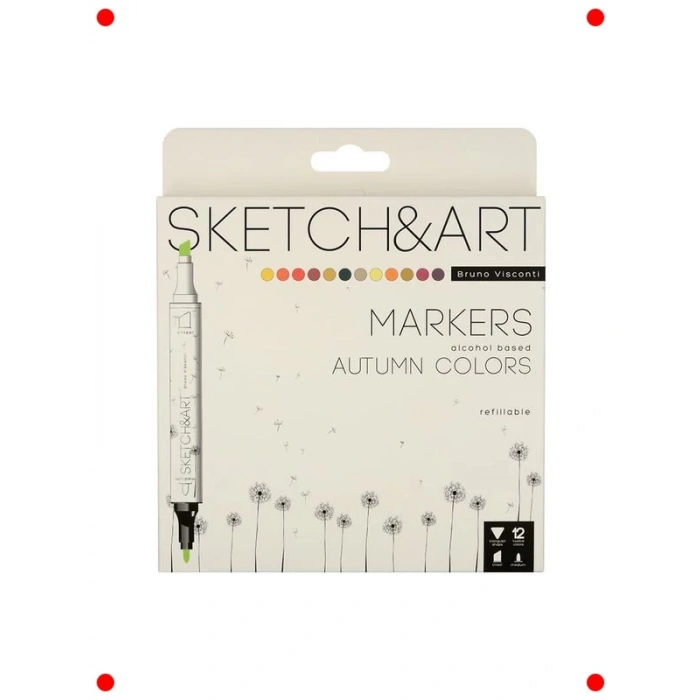 Çift Taraflı Fırça Uçlu Marker Kalem Seti - 12li