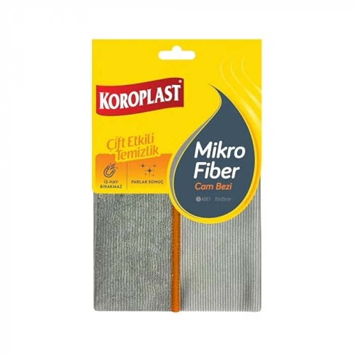Çift Taraflı Krofiber Cam Bezi, 35x35 cm Ebatında Çok Amaçlı Kullanım