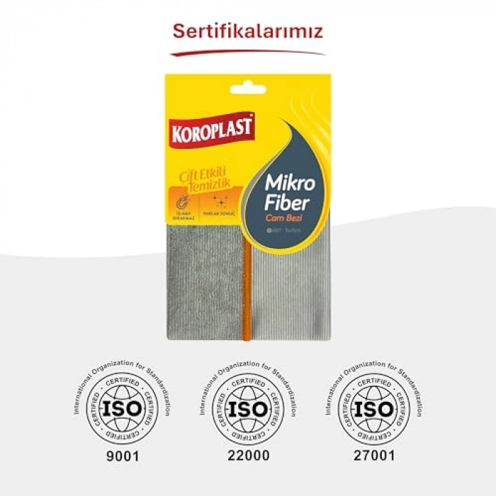 Çift Taraflı Krofiber Cam Bezi, 35x35 cm Ebatında Çok Amaçlı Kullanım