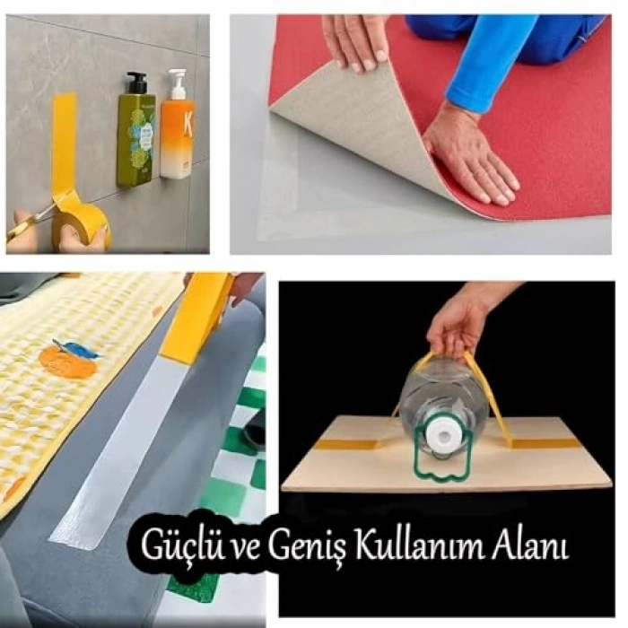 Çift Taraflı Şeffaf Bant, 48 mm x 25 Metre, Güçlü Montaj