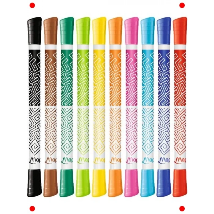 Çift Uçlu 10 Renk Keçeli Kalem Seti