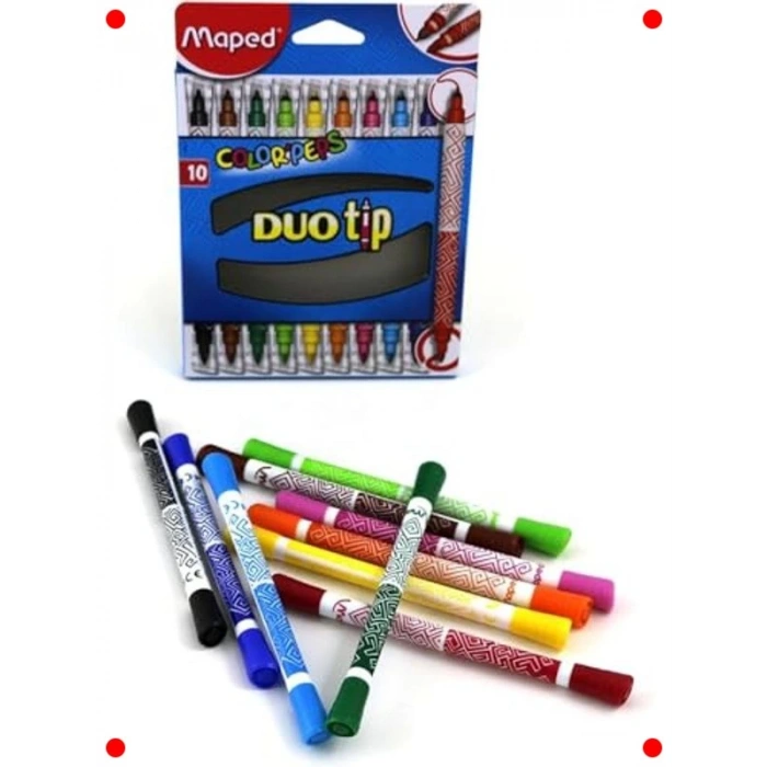 Çift Uçlu 10 Renk Keçeli Kalem Seti