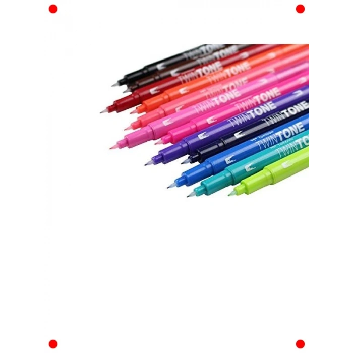 Çift Uçlu Parlak Renk Kalem Seti (12 Adet)