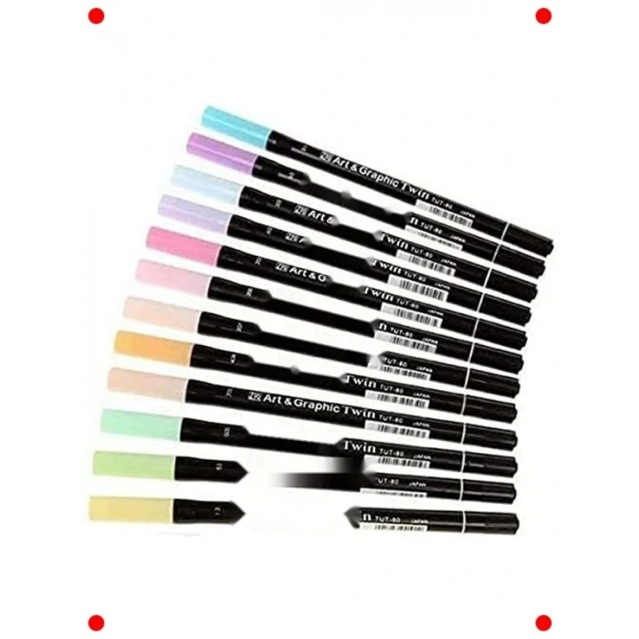 Çift Uçlu  Sanat Markör Seti - 12li