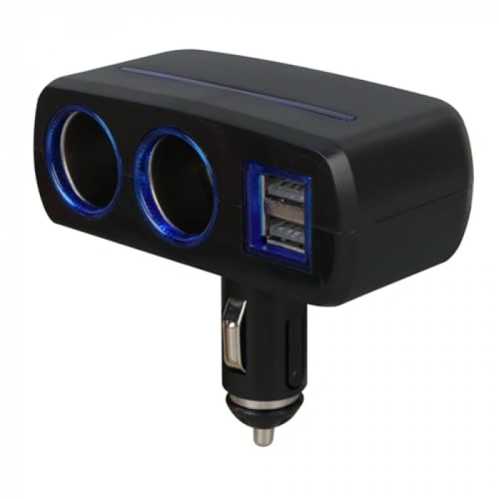 Çift USB Araç Şarj Cihazı 120W, Siyah, 12/24V Uyumlu