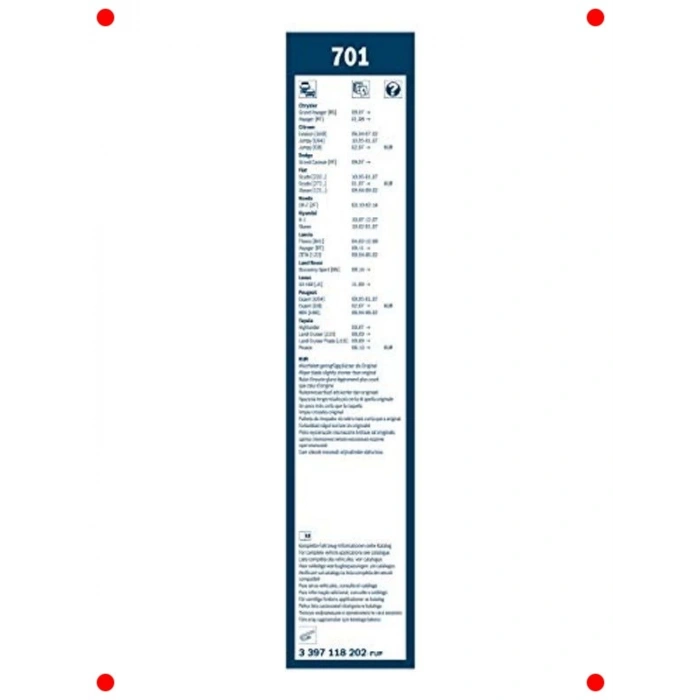 Çift Uyumlu Silecek Seti - 650/500 mm