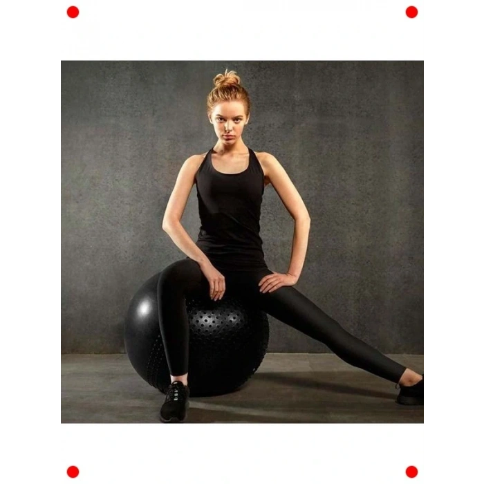 Çift Yüzeyli  ve Pilates Topu 65cm - Siyah