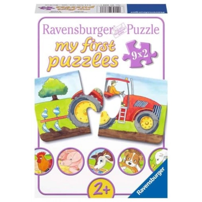 Çiftlik Temalı 9 x 2 Parça Puzzle, Eğlenceli Yapboz