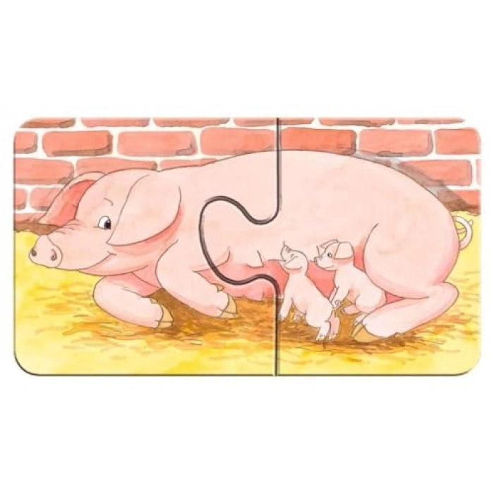 Çiftlik Temalı 9 x 2 Parça Puzzle, Eğlenceli Yapboz