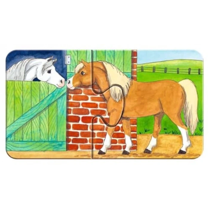 Çiftlik Temalı 9 x 2 Parça Puzzle, Eğlenceli Yapboz