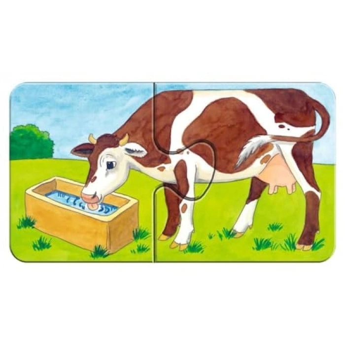 Çiftlik Temalı 9 x 2 Parça Puzzle, Eğlenceli Yapboz