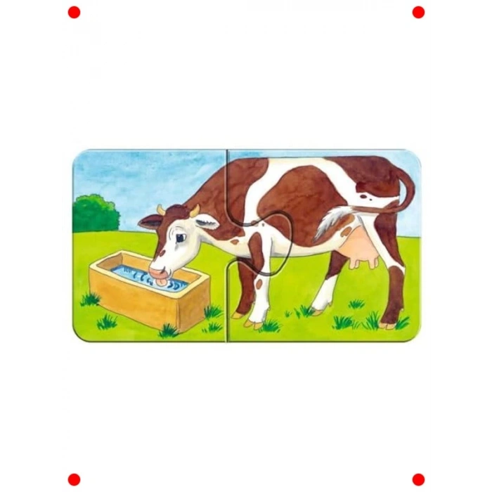 Çiftlik Temalı 9x2 Parça Çocuk Yapbozu Seti