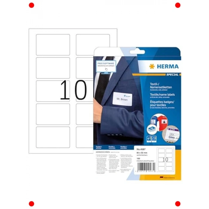 Çıkarılabilir İsim Etiketleri - Yazdırılabilir, 100 Adet