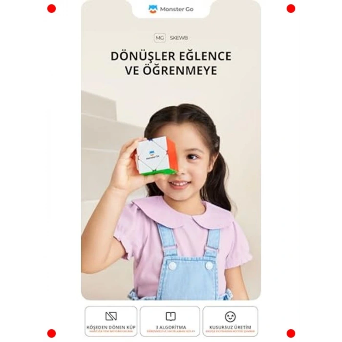 Çıkartmasız Skewb Zeka Küpü