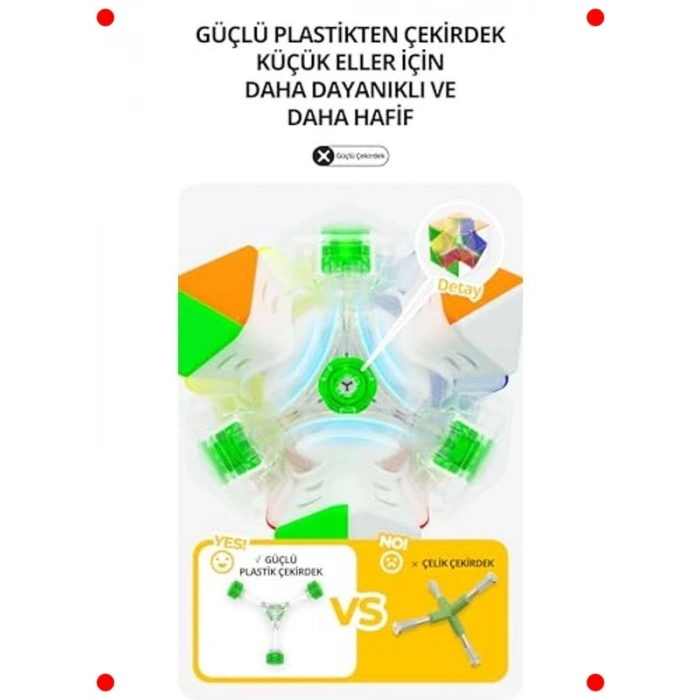 Çıkartmasız Skewb Zeka Küpü