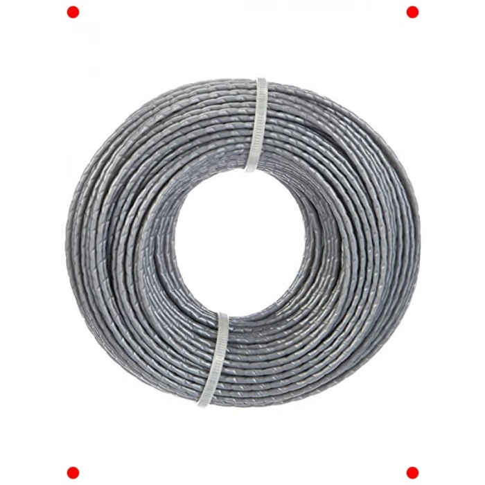 Çim Biçme Makinesi Yedek Misinası, Gri, 24m