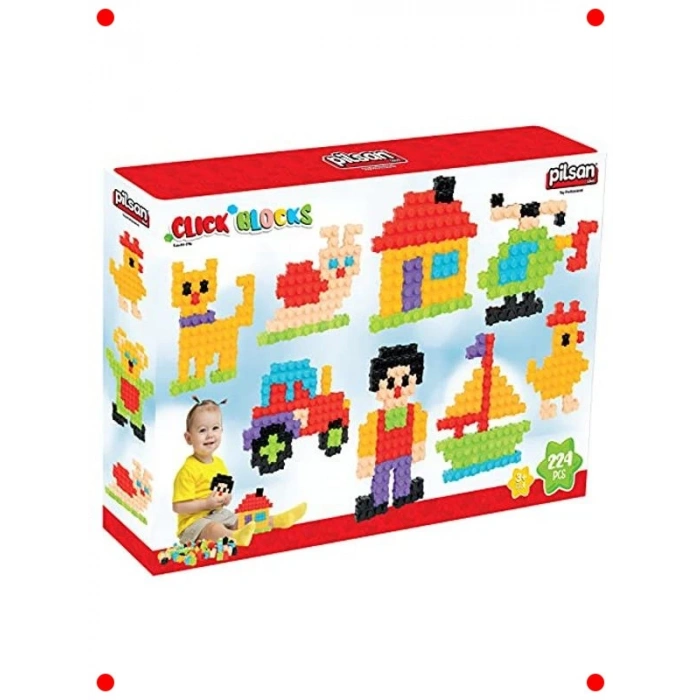 Çıt Çıt Geçmeli Yapı Blokları - 224 Parça