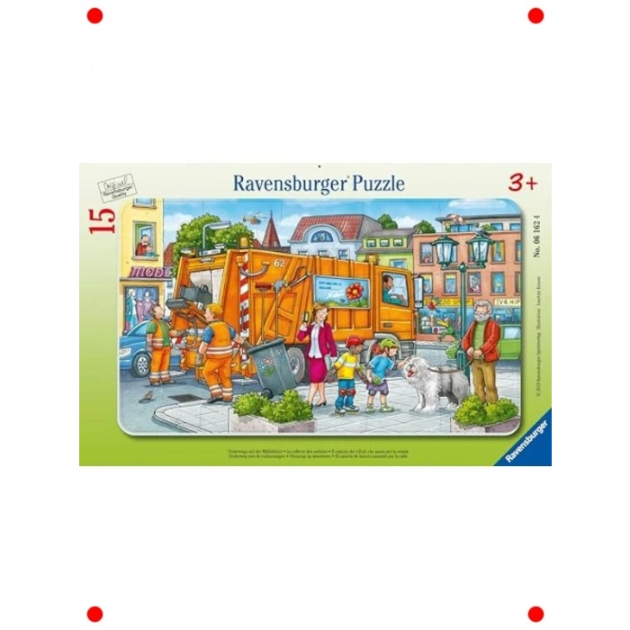 Çocuk Çöp Kamyonu Yapbozu - 15 Parça