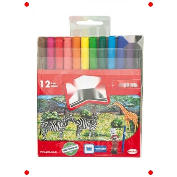 Çocuk Dostu Keçeli Kalemler - 12 Renk