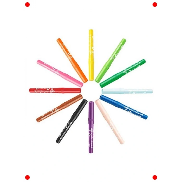 Çocuk Keçeli Kalem Seti (24 Renk) Yıkanabilir Mürekkep