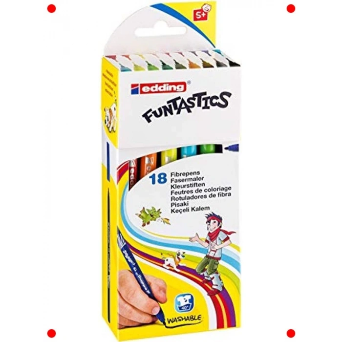 Çocuk Keçeli Kalem Seti: İnce Uç (18 Renk)