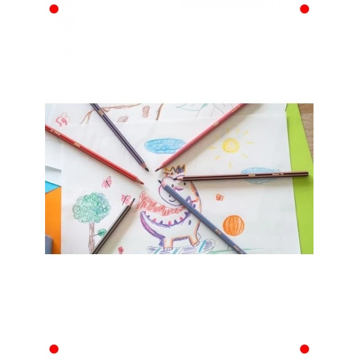 Çocuk Kuru Boya Kalemi, 24lü Set, Dayanıklı