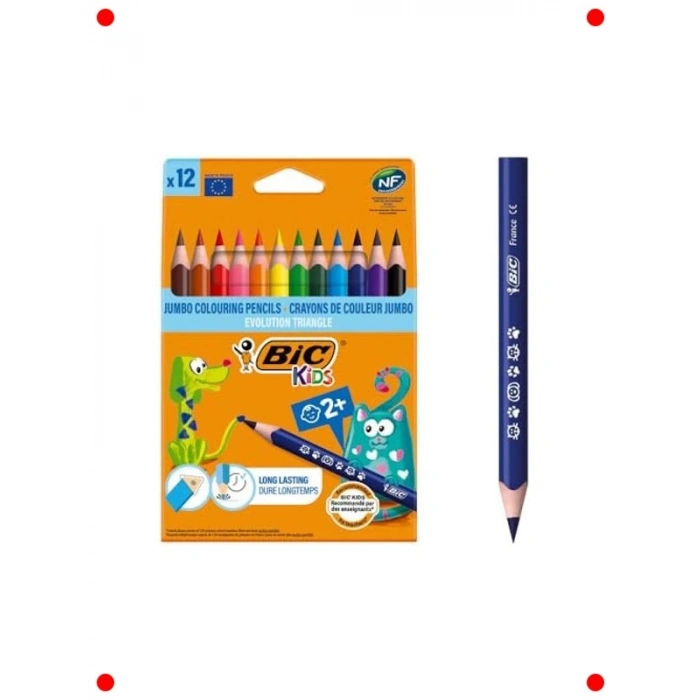 Çocuk Kuru Boya Seti 12li - Kıymıksız, Jumbo Üçgen