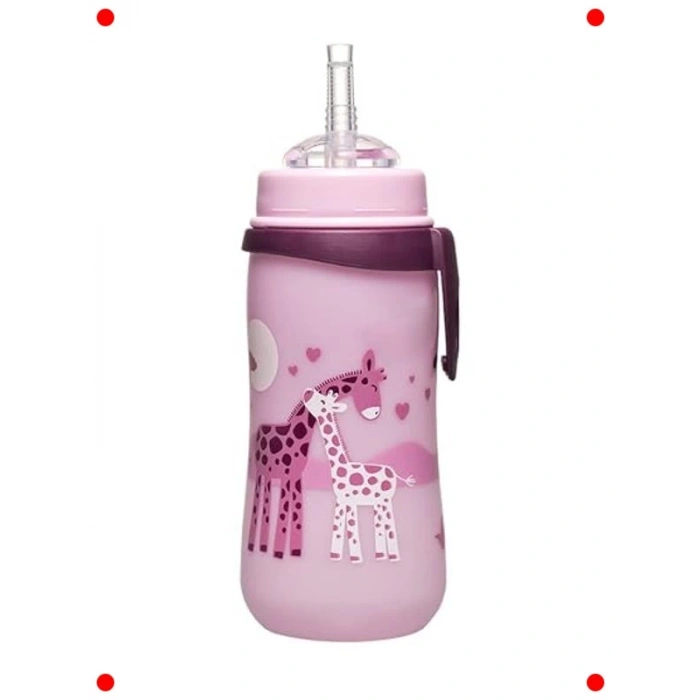 Çocuk Pipetli Bardak - Zürafa Desenli 330 ml