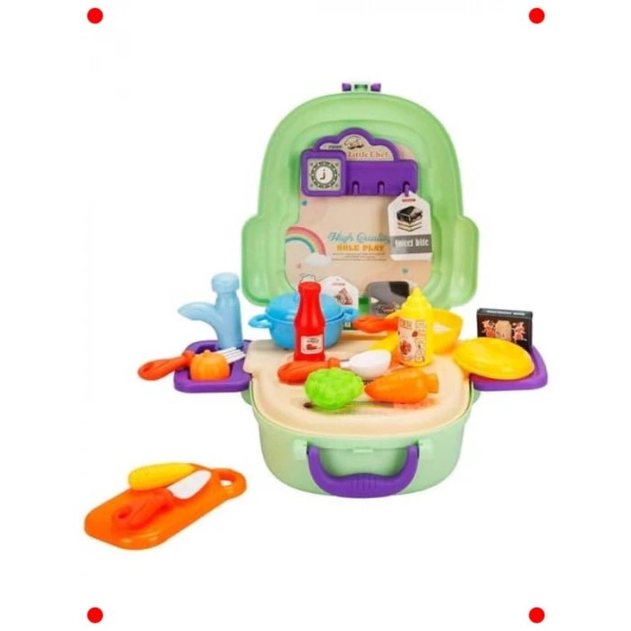 Çocuk Şef Mutfak Oyun Seti - Sırt Çantalı