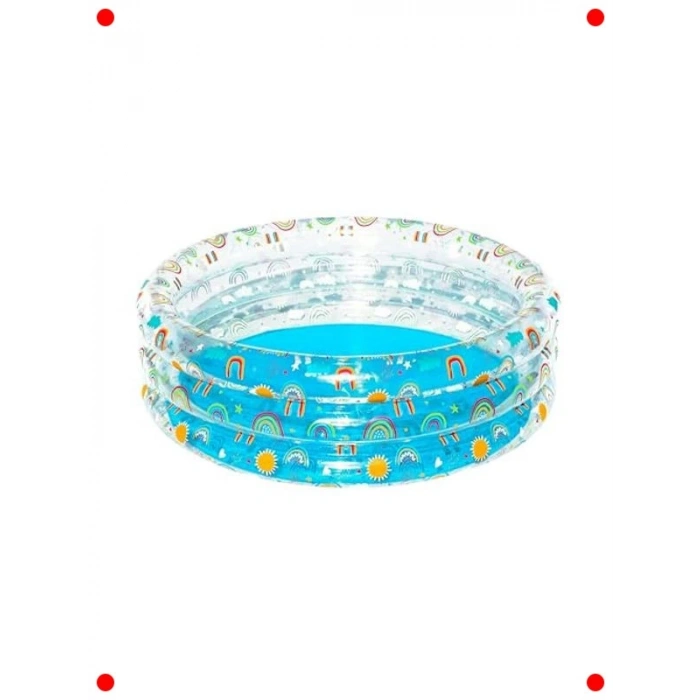 Çocuklar İçin 150x53cm Üç Bölmeli Desenli Şişme Havuz