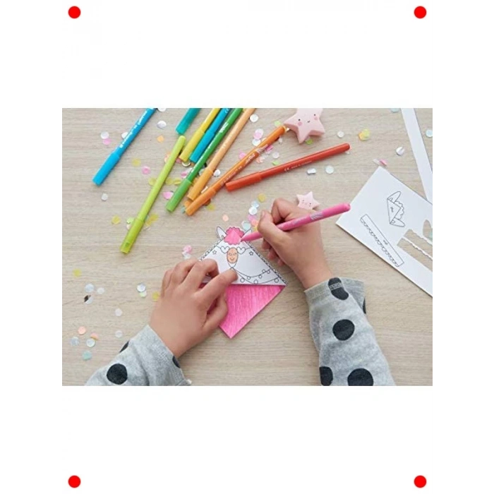 Çocuklar İçin 18li İnce Uç Keçeli Kalem Seti