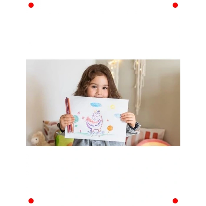 Çocuklar İçin 24lü Güvenli Kuru Boya Kalemi Seti