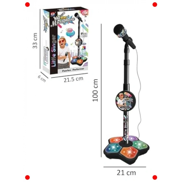 Çocuklar İçin Eğitici Oyuncak Mikrofon - Siyah