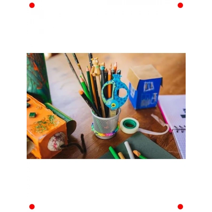 Çocuklar İçin Hayvan Motifli Makas (13 cm, Mavi)