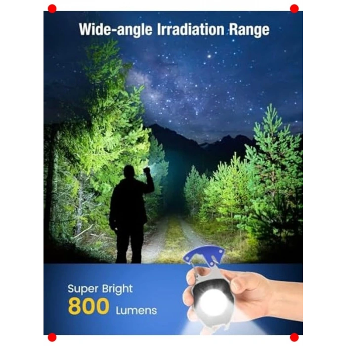 Çok Fonksiyonlu Anahtarlık El Feneri 800 Lümen
