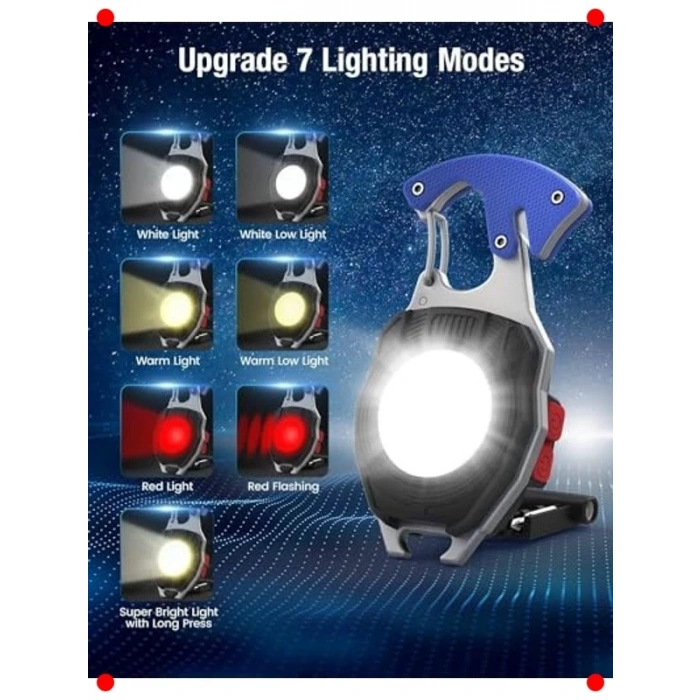 Çok Fonksiyonlu Anahtarlık El Feneri 800 Lümen