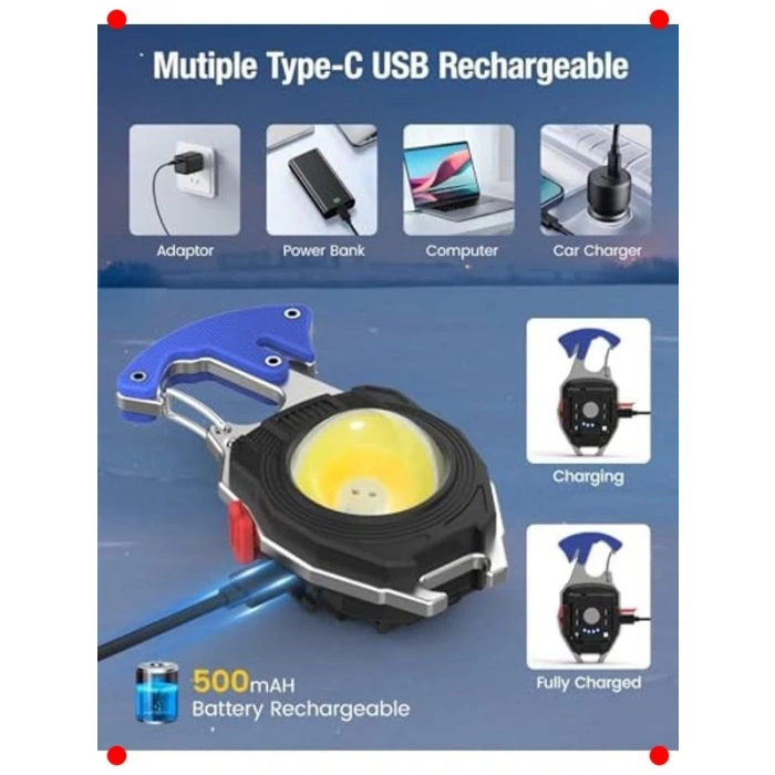Çok Fonksiyonlu Mini Fener & Anahtarlık (800 Lümen)