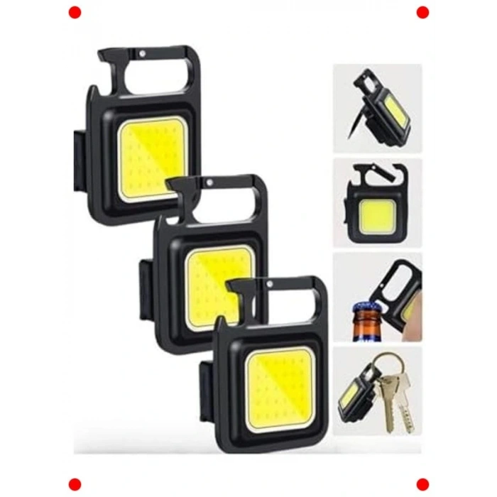 Çok Fonksiyonlu Şarj Edilebilir Cep Feneri - 3 Adet