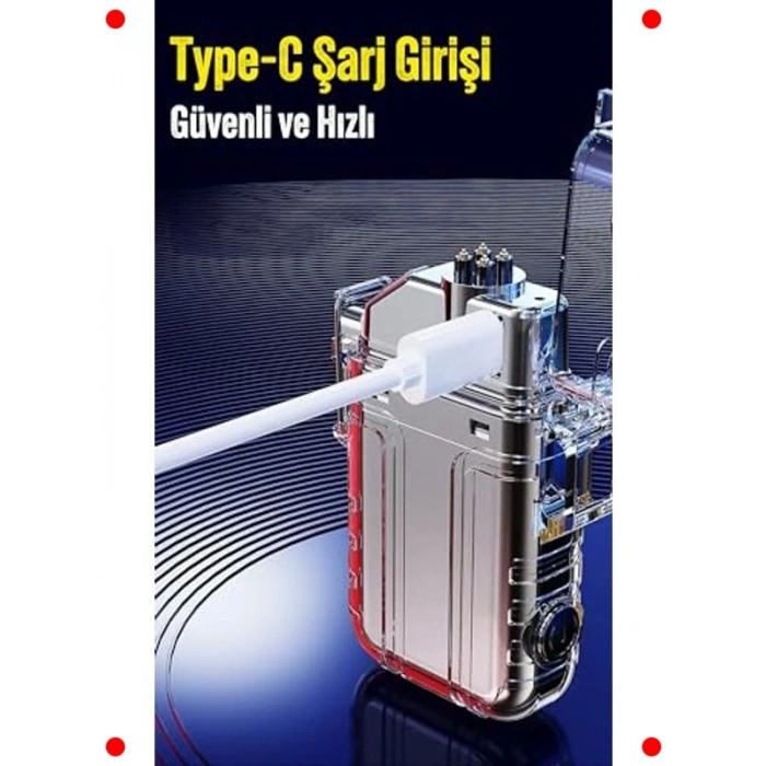 Çok Fonksiyonlu Şarjlı Kamp Feneri ve Çakmak