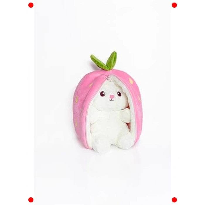 Çok Fonksiyonlu Sevimli Çilek Tavşan Pelüş