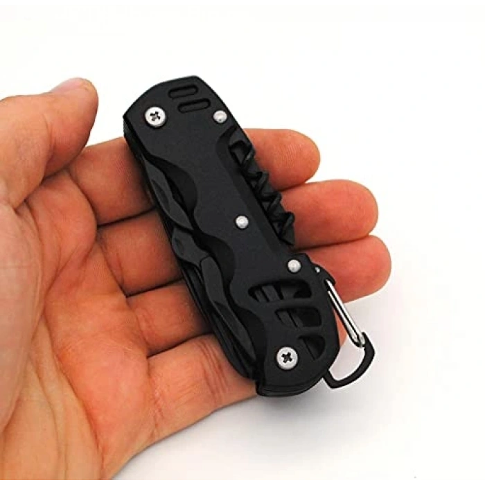 Çok Fonksiyonlu Siyah Kamp Cep Çakısı