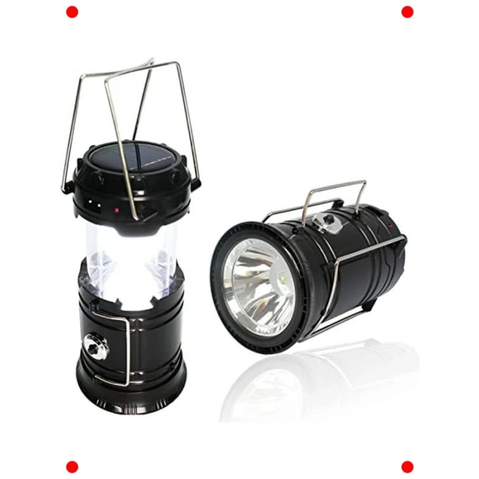 Çok Fonksiyonlu Solar Kamp Lambası (Siyah)
