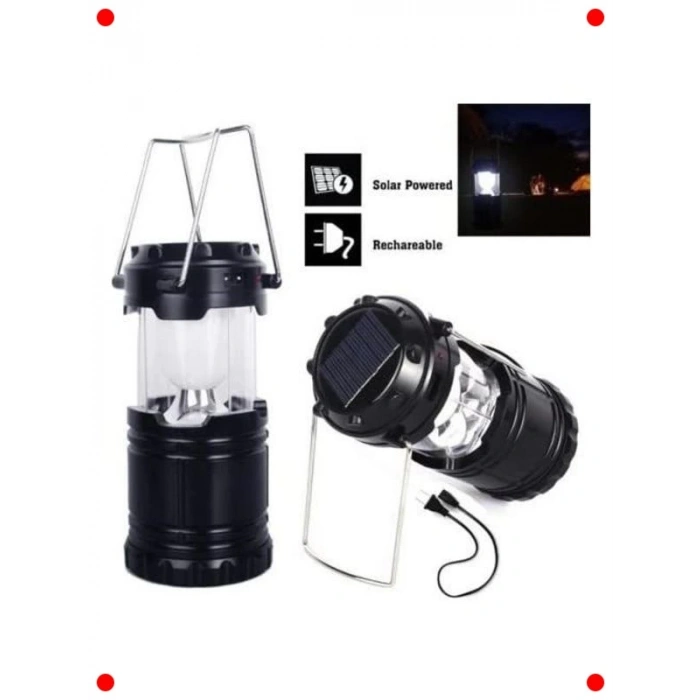 Çok Fonksiyonlu Solar Kamp Lambası (Siyah)