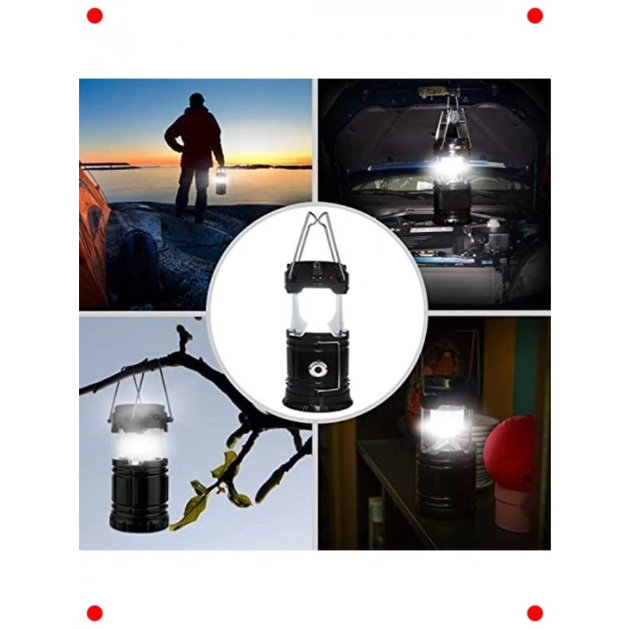 Çok Fonksiyonlu Solar Kamp Lambası (Siyah)